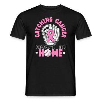 Catching Cancer Before It Hits Home Breast Cancer - Men's T-Shirt - black - Front - AI Model Male 178 light (178cm)