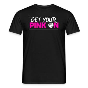 Obtenez votre joueur de volleyball Pink On Breast Cancer - T-shirt homme - noir - Devant - AI Model Male 178 light (178cm)