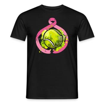 Tennis Player Breast Cancer Racquet Sports - Men's T-Shirt - black - Front - AI Model Male 178 light (178cm)