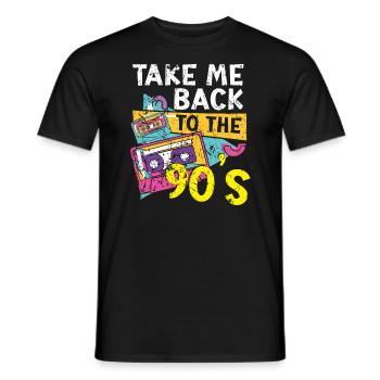 Take Me Back To The 90's 1990 Party 1990er - Männer T-Shirt - Schwarz - Vorne - AI Model Male 178 light (178cm)