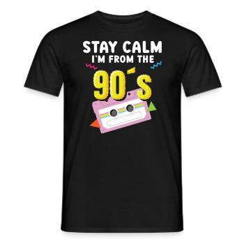 Stay Calm I'm From The 90's Nineties Party 1990er - Männer T-Shirt - Schwarz - Vorne - AI Model Male 178 light (178cm)