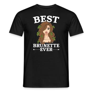 Beste Brünette aller Zeiten Braune Haare Mode Blonde Haare - Männer T-Shirt - Schwarz - Vorne - AI Model Male 178 light (178cm)