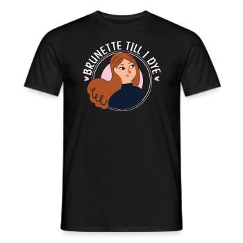 Brunette jusqu’à ce que je teigne les cheveux bruns Mode Blonde - T-shirt homme - noir - Devant - AI Model Male 178 light (178cm)