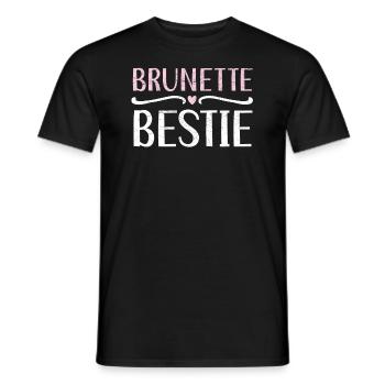 Brünette Bestie Braune Haare Blond Beste Freundin - Männer T-Shirt - Schwarz - Vorne - AI Model Male 178 light (178cm)