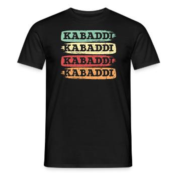 Retro Kabaddi Indian Game Team Sport Raider - Men's T-Shirt - black - Front - AI Model Male 178 light (178cm)