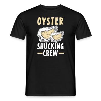 Oyster Shucking Crew Seafood Seashell Mollusc - Men's T-Shirt - black - Front - AI Model Male 178 light (178cm)