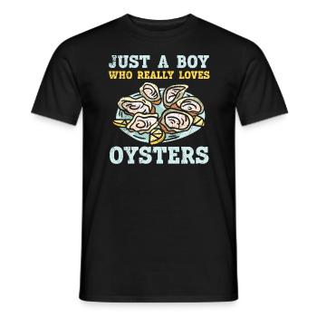 Juste un garçon qui aime vraiment les huîtres amateurs de fruits de mer - T-shirt homme - noir - Devant - AI Model Male 178 light (178cm)