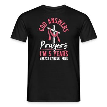 Dieu répond aux prières Survivante du cancer du sein - T-shirt homme - noir - Devant - AI Model Male 178 light (178cm)