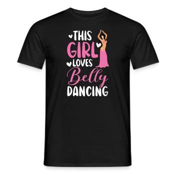 Cette fille aime la danse du ventre Shimmy Belly Dancer - T-shirt homme - noir - Devant - AI Model Male 178 light (178cm)