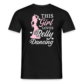 This Girl Loves Belly Dancing Shimmy Belly Dancer - Men's T-Shirt - black - Front - AI Model Male 178 light (178cm)