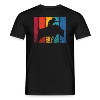 Retro Bull Rider Cowboy Western Rodeo Bull Riding - Men's T-Shirt - black - Front - AI Model Male 178 light (178cm)