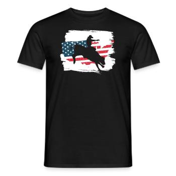 USA Flagge Bull Rider Western Rodeo Bull Riding - Männer T-Shirt - Schwarz - Vorne - AI Model Male 178 light (178cm)
