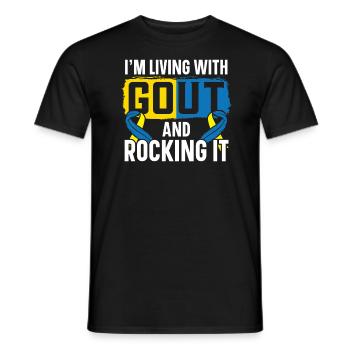 Je vis avec la goutte et la berce conscience de la goutte - T-shirt homme - noir - Devant - AI Model Male 178 light (178cm)