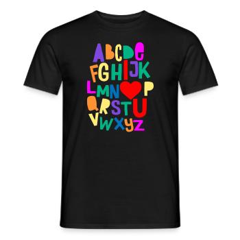 Alphabet Abc Je t’aime Filles Garçons - T-shirt homme - noir - Devant - AI Model Male 178 light (178cm)