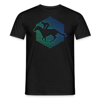 Horse Riding Men's Equestrian Racing - Men's T-Shirt - black - Front - AI Model Male 178 light (178cm)