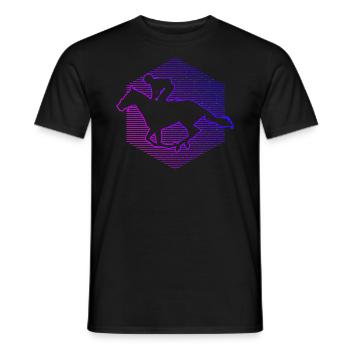Ladies Equestrian Equestrian Horse Riding - Men's T-Shirt - black - Front - AI Model Male 178 light (178cm)