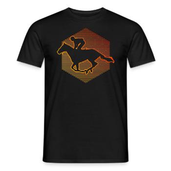 Women's Racing Show Jumping Horse Riding - Men's T-Shirt - black - Front - AI Model Male 178 light (178cm)