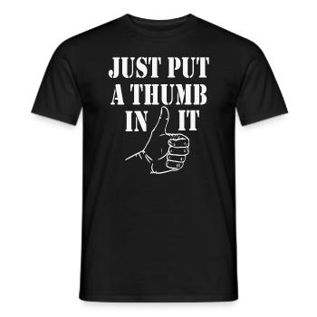 Il suffit d’y mettre un pouce - T-shirt homme - noir - Devant - AI Model Male 178 light (178cm)