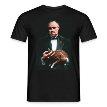 Le Parrain Film De Mafia Don Corleone Avec Chat - T-shirt homme - noir - Devant - AI Model Male 178 light (178cm)