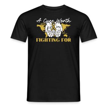 Eine Heilung, die es wert ist, für Krebs im Kindesalter gekämpft zu werden - Männer T-Shirt - Schwarz - Vorne - AI Model Male 178 light (178cm)