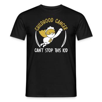 Krebs im Kindesalter kann dieses Kind nicht davon abhalten, Krebs zu bekämpfen - Männer T-Shirt - Schwarz - Vorne - AI Model Male 178 light (178cm)