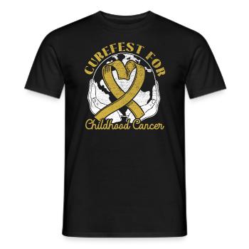 Curefest For Childhood Cancer Awareness Supporter - Men's T-Shirt - black - Front - AI Model Male 178 light (178cm)