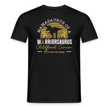 Mamasaurus Of A Warriorsaurus Childhood Cancer - Men's T-Shirt - black - Front - AI Model Male 178 light (178cm)