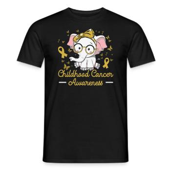 Escouade de soutien à la sensibilisation au cancer infantile Elephant - T-shirt homme - noir - Devant - AI Model Male 178 light (178cm)