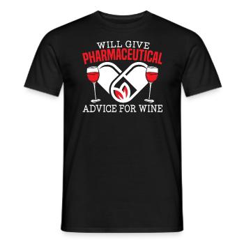 Will Give Pharmaceutical Advice For Wine Pharmacy - Men's T-Shirt - black - Front - AI Model Male 178 light (178cm)