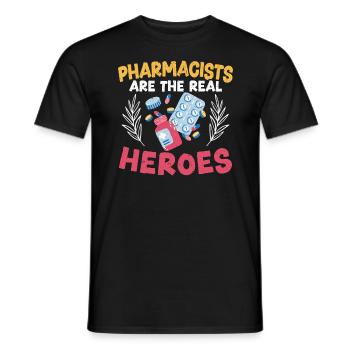 Pharmacists Are The Real Heroes Pharmacy - Men's T-Shirt - black - Front - AI Model Male 178 light (178cm)