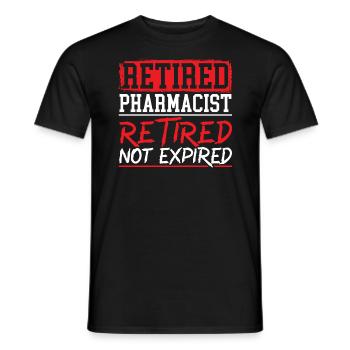 Retired Pharmacist Retired Not Expired Retirement - Men's T-Shirt - black - Front - AI Model Male 178 light (178cm)