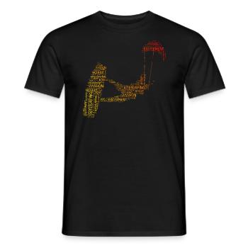 Kitesurf Femme Kitesurf Hommes Kitesurfer - T-shirt homme - noir - Devant - AI Model Male 178 light (178cm)