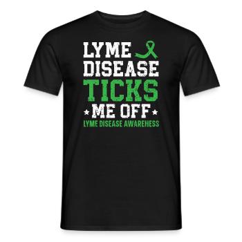 Lyme Disease Ticks Me Off Lyme Disease Awareness - Men's T-Shirt - black - Front - AI Model Male 178 light (178cm)