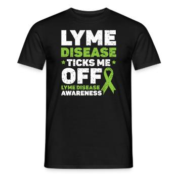 Lyme Disease Ticks Me Off Lyme Disease Awareness - Men's T-Shirt - black - Front - AI Model Male 178 light (178cm)