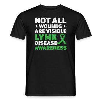 Nicht alle Wunden sind sichtbares Bewusstsein für Lyme-Borreliose - Männer T-Shirt - Schwarz - Vorne - AI Model Male 178 light (178cm)