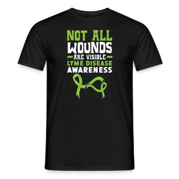Nicht alle Wunden sind sichtbares Bewusstsein für Lyme-Borreliose - Männer T-Shirt - Schwarz - Vorne - AI Model Male 178 light (178cm)
