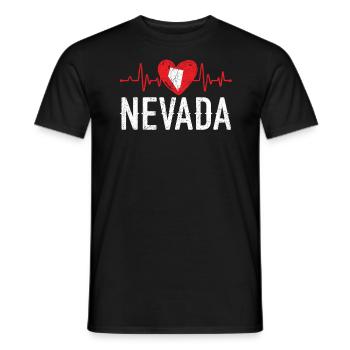 Nevada Heartbeat USA America Nevadians Nevadans - Men's T-Shirt - black - Front - AI Model Male 178 light (178cm)