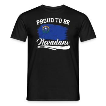 Proud To Be Nevadans USA America I Love Nevada - Men's T-Shirt - black - Front - AI Model Male 178 light (178cm)