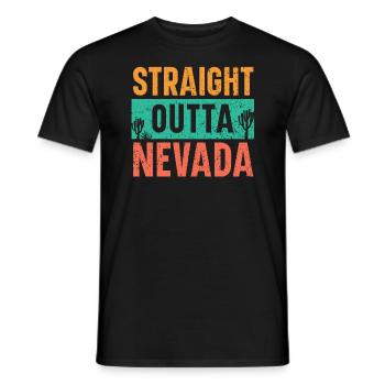 Straight Outta Nevada USA America Nevadans - Men's T-Shirt - black - Front - AI Model Male 178 light (178cm)