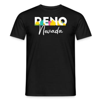 Reno Nevada USA Amerika Nevadaner - Männer T-Shirt - Schwarz - Vorne - AI Model Male 178 light (178cm)