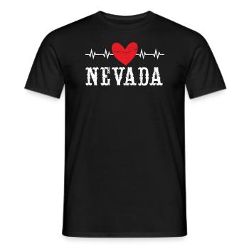 Nevada Heartbeat USA America Nevadians Nevadans - Men's T-Shirt - black - Front - AI Model Male 178 light (178cm)