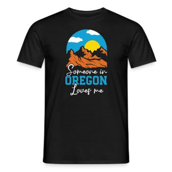 Quelqu’un dans l’Oregon m’aime USA Amérique Oregoniens - T-shirt homme - noir - Devant - AI Model Male 178 light (178cm)
