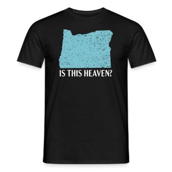 Is This Heaven Oregon USA America Oregonians - Men's T-Shirt - black - Front - AI Model Male 178 light (178cm)