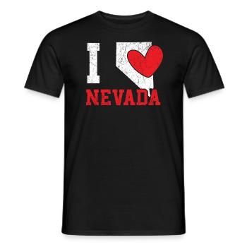 I Love Nevada USA America Nevadians Nevadans - Men's T-Shirt - black - Front - AI Model Male 178 light (178cm)