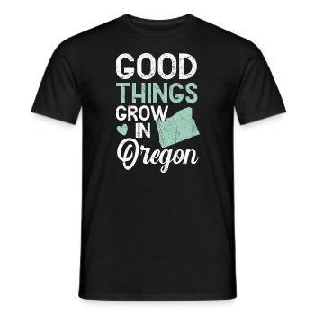 De bonnes choses poussent dans l’Oregon USA Amérique Oregoniens - T-shirt homme - noir - Devant - AI Model Male 178 light (178cm)