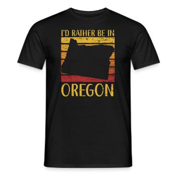Je préfère être en Oregon USA Amérique Oregoniens - T-shirt homme - noir - Devant - AI Model Male 178 light (178cm)