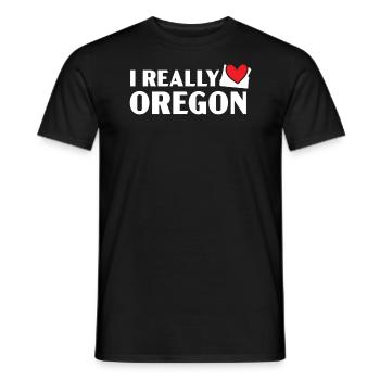 J’aime vraiment Oregon USA Amérique Oregonians - T-shirt homme - noir - Devant - AI Model Male 178 light (178cm)