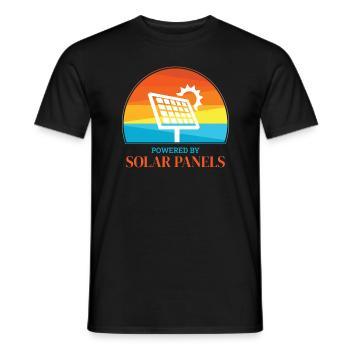 Alimenté par des panneaux solaires photovoltaïques - T-shirt homme - noir - Devant - AI Model Male 178 light (178cm)