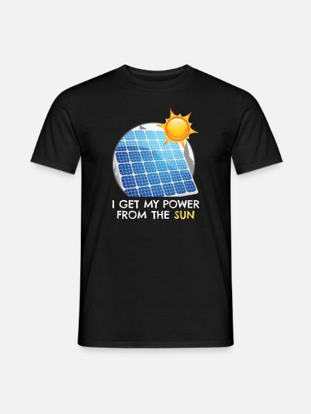 Power From The Sun Solar Photovoltaik - Männer T-Shirt - Schwarz
