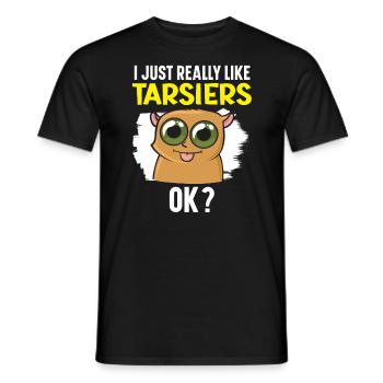 J’aime vraiment Tarsiers Ok Wildlife Animal - T-shirt homme - noir - Devant - AI Model Male 178 light (178cm)